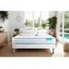 Image de Ensemble sommier matelas 140x190 Bodyone Mousse HD micro alvéolé - 19 cm - Très ferme - sommier blanc + 2 oreillers + couette