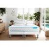 Image de Ensemble sommier matelas 160x200 Bodyone Mousse HD micro alvéolé - 19 cm - Très ferme - double sommiers blanc + 2 oreillers + couett