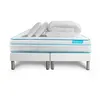 Image de Ensemble sommier matelas 160x200 Bodyzone+ Ressorts ensachés et mémoire de forme - 26 cm - Ferme - double sommiers blanc + 2 oreille