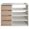 Image de Banc de rangement 4 tiroirs pour entrée coloris blanc et chêne