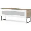 Image de Meuble Tv Verre Infrarouge Blanc Et Bois Clair Milano 120cm