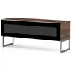 Image de Meuble Tv Verre Infrarouge Noir Et Bois Foncé Torino 120cm