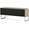 Image de Meuble Tv Tissu Acoustique Noir Et Bois Clair Bologna 120cm