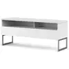 Image de Meuble Tv 2 Niches 1 Porte Mélaminé Blanc Brescia 120cm