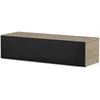 Image de Meuble Tv Tissu Acoustique Noir Et Bois Clair Houston 120cm