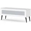 Image de Meuble Tv Verre Infrarouge Et Mélaminé Blanc Goteborg 120cm