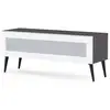 Image de Meuble Tv Verre Infrarouge Blanc Et Mélaminé Gris Malmo 120cm
