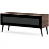 Image de Meuble Tv Verre Infrarouge Et Bois Foncé Linkoping 120cm