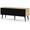 Image de Meuble Tv Tissu Acoustique Noir Et Bois Clair Umea 120cm