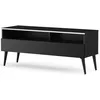 Image de Meuble Tv 1 Porte 2 Niches Mélaminé Noir Boras 120cm