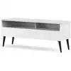 Image de Meuble tv 1 porte 2 niches bois blanc nacka 120cm