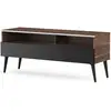 Image de Meuble Tv 1 Porte 2 Niches Bois Foncé Et Noir Karlstad 120cm