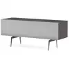 Image de Meuble tv tissu acoustique et mélaminé gris pieds métal adelaide 120cm