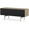 Image de Meuble Tv Tissu Acoustique Et Bois Clair Pieds Métal Alice Spring 120cm