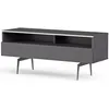 Image de Meuble Tv 2 Niches 1 Porte Mélaminé Gris Et Pieds Métal Albany 120cm