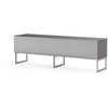 Image de Meuble Tv Tissu Acoustique Et Mélaminé Gris Pieds Métal Venezia 160cm