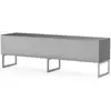 Image de Meuble tv tissu acoustique et mélaminé gris pieds métal venezia 160cm