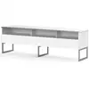 Image de Meuble tv 3 niches 1 porte mélaminé blanc et pieds métal brescia 160cm