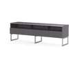 Image de Meuble Tv 3 Niches 1 Porte Mélaminé Gris Et Pieds Métal Bari 160cm