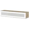 Image de Meuble Tv Verre Infrarouge Blanc Et Bois Clair Boston 160cm