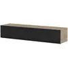 Image de Meuble Tv Tissu Acoustique Noir Et Bois Clair Houston 160cm