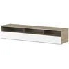 Image de Meuble Tv 3 Niches Bois Clair Et Blanc Miami 160cm