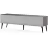 Image de Meuble Tv Tissu Acoustique Et Mélaminé Gris Helsinborg 160cm