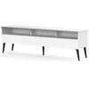 Image de Meuble Tv 1 Porte 3 Niches Mélaminé Blanc Nacka 160cm
