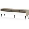 Image de Meuble Tv 1 Porte 3 Niches Bois Clair Et Blanc Solna 160cm