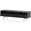 Image de Meuble tv 3 niches 1 porte mélaminé noir et pieds métal perth 160cm