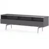 Image de Meuble Tv 3 Niches 1 Porte Mélaminé Gris Et Pieds Métal Albany 160cm