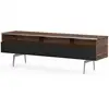 Image de Meuble Tv 3 Niches 1 Porte Bois Foncé Et Noir Esperance 160cm