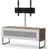 Image de Meuble Tv Avec Support Écran Verre Infrarouge Blanc Et Bois Clair Istra 120cm