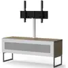 Image de Meuble tv avec support écran verre infrarouge blanc et bois clair istra 120cm UBD-ISTRA120