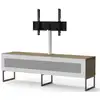Image de Meuble Tv Avec Support Écran Verre Infrarouge Et Bois Clair Istra 160cm