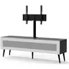 Image de Meuble Tv Avec Support Écran Verre Infrarouge Et Mélaminé Gris Saratov 160cm
