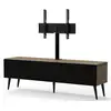 Image de Meuble tv avec support écran tissu acoustique et bois foncé kazan 160cm UBD-KAZAN160