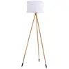Image de Lampadaire Trépied Sans Fil Design Tamboury Wood H 155 Cm