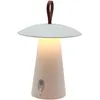Image de Lampe de table sans fil - LUMISKY - FUNGY - H29 cm - Aluminium - Anse en cuir - LED blanc chaud