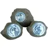 Image de Lot De 3 Rochers Solaires De Jardin A Poser - Lumisky - Rocky Brown - 14 Et 9 Cm - Balisage - Led Blanc