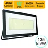 Image de Projecteur LED pro haute puissance 400W 54000lm 135lm/W 4000K IP65 - câble 1M - garantie 5 ans