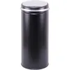 Image de Poubelle Automatique 42 L - Acier Inox Avec Cerclage - Finition Noire -