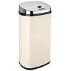 Image de Poubelle de cuisine automatique 42L - Crème Brillant - Acier Inox avec cerclage - Modèle Picea - KITCHEN MOVE