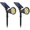 Image de Lumi Jardin Lot De 2 Projecteurs Spot Lumineux Solaire A Led Spiky - Lumiere Blanc Chaud - 34 Cm