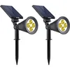 Image de Lot de 2 projecteurs solaires à LED Spiky - LUMI JARDIN - 200 Lumens - Blanc chaud - Etanche - 34 cm