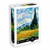 Image de Puzzle Sentosphere  uvres D'art Champ De Blé Avec Cyprès 68,5 X 48 Cm Orange Autre(s) Matière(s)