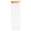 Image de Pot Conservation Carré 2,2l Bambou Conservation Hermétique, Design Épuré, Bambou Naturel - Pebbly