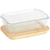 Image de Plat en verre couvercle bambou empilable, pebbly 1.5L - PEBBLY