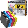 Image de 123consommables - 16xl - Pack De 4 Cartouches D'encre Compatible Avec Epson Workforce Wf-2750 Wf-276