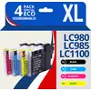 Image de 123consommables - Lc1100 Lc980 Lc985 - Cartouche Compatible Avec Brother Dcp-195c Dcp-585cw Dcp-385c
